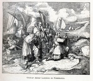 Gustav Adolf landet in Pommern, 1882 von Unbekannt