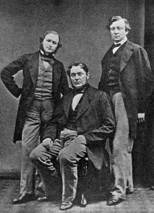 Gustav Kirchhoff, Robert Bunsen und Henry Roscoe, Wissenschaftler, ca. 1860 von Unbekannt