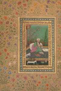 Haji Husain Bukhari, Folio aus dem Shah Jahan Album, recto: frühes 19. Jahrhundert von Unbekannt