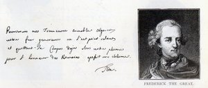 Handschrift und Unterschrift von Friedrich dem Großen, König von Preußen