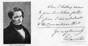Handschrift und Unterschrift von Henry John Temple, 3. Viscount Palmerston