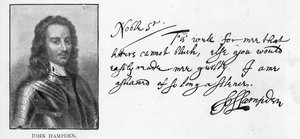 Handschrift und Unterschrift von John Hampden aus einem Brief an Sir John Eliot im Gefängnis, 21. März