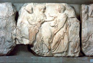 Kälber zum Opfer geführt, vom Südfries des Parthenon von Unbekannt