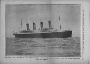 Ihre erste und letzte Reise: die Titanic passiert den Solent am Mittwoch, 10. April 1912