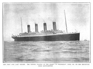 Ihre erste und letzte Reise: die Titanic passiert den Solent am Mittwoch, 10. April 1912