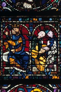 Herodes und seine Berater, Buntglas, Kathedrale von Chartres, Frankreich, 1145-1155 von Unbekannt