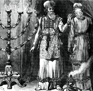 Hohepriester, die das Ephod und Leinengewänder zeigen, um 1880