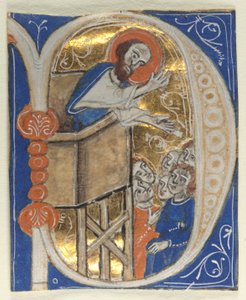 Historiierte Initiale aus einer Bibel, 1200er