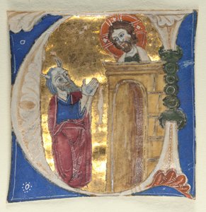 Illuminierte Initiale U aus einer Bibel, 1200er von Unbekannt