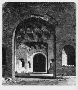 Geschichte des antiken Rom. Aula Palatina ist eine römische Palastbasilika, die vom Kaiser Konstantin (AD 306–337) zu Beginn des 4. Jahrhunderts erbaut wurde.