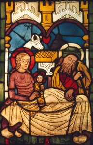 Heilige Familie im Stall aus einer schwedischen Kirche, 20. Jahrhundert von Unbekannt
