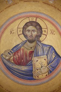 Grabeskirche, Decke des Katholikon, Christus Pantokrator Mosaik, Jerusalem, Israel von Unbekannt