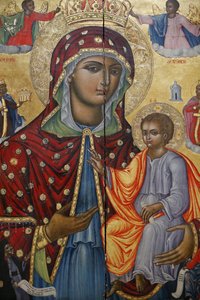 Grabeskirche, griechisch-orthodoxes Katholikon, Ikone der Jungfrau Maria und des Kindes, Jerusalem, Israel von Unbekannt