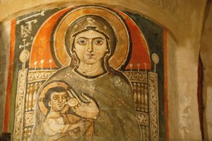 Heilige Jungfrau und Heiliger Johannes Kame koptisches Kloster Maria stillt Jesus, Ägypten von Unbekannt