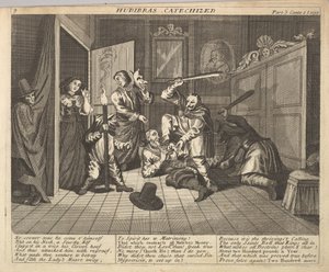 Hudibras katechisiert Tafel 9: Illustrationen zu Samuel Butlers Hudibras, 1725-30