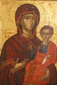 Ikone: Heilige Maria Hodigitria (16. Jahrhundert), Berat, Albanien von Unbekannt