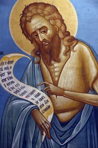Ikone im Byzantinischen Museum von Pedoulas: Heiliger Johannes der Täufer (19. Jahrhundert), 20150510, Pedoulas, Zypern von Unbekannt