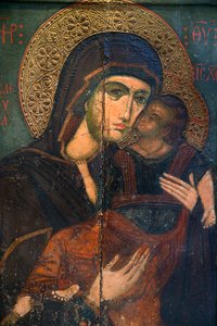 Ikone im Byzantinischen Museum von Pedoulas: Die Jungfrau Eleousa von Unbekannt