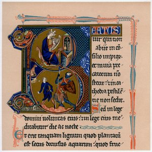 Illuminierter Anfangsbuchstabe B, 13. Jahrhundert, 1901 von Unbekannt