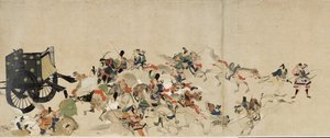 Illustrierte Geschichte des Heiji-Bürgerkriegs Der kaiserliche Besuch in Rokuhara 3 Schriftrollen, 13. Jahrhundert