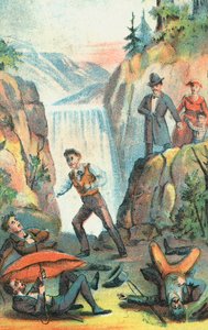Illustration aus einem Plakat, das eine Theaterproduktion von Onkel Toms Hütte bewirbt, 1870