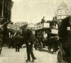 Im dichten Verkehr beim Mansion House, 1910 von Unbekannt
