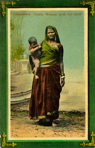 Indische Frau mit ihrem Kind, Kalkutta, Indien, späte 19. oder frühe 20. Jahrhundert