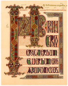 Initialseite aus den Lindisfarne Evangelien, spätes 7. oder frühes 8. Jahrhundert