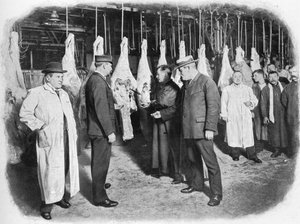 Fleischinspektion auf dem Smithfield Market, City of London, ca. 1903 von Unbekannt