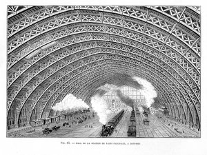 Innenraum des Bahnhofs St Pancras, London, 1865