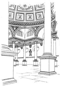 Innenraum der St. Stephens Kirche, Walbrook, City of London, 1893