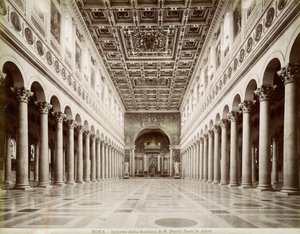 Innenansicht der Basilika St. Paul vor den Mauern, Rom, Italien, spätes 19. oder frühes 20. Jahrhundert von Unbekannt