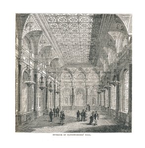 Innenansicht der Clothworkers Hall, 1878 von Unbekannt