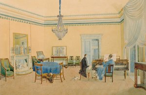 Innenraum mit Figuren. Das Musikzimmer, 1830-1839