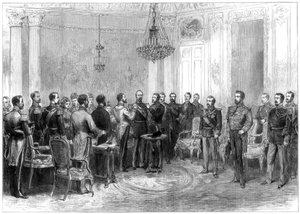 Investitur von Marschall MacMahon mit dem spanischen Orden des Goldenen Vlieses, 1875 von Unbekannt