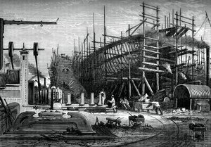 Eisenschiff, Messrs Samudas Werft, Isle of Dogs, London, ca. 1880 von Unbekannt
