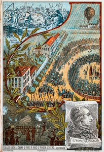 Jacques Charles startet seinen ersten Aerostat vom Champ de Mars, Paris, 1783, 1890er Jahre von Unbekannt