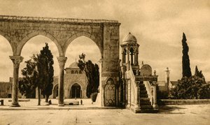 Jerusalem - Moschee El-Aksa, um 1918-um 1939 von Unbekannt