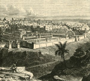 Jerusalem zur Zeit Jesu Christi, zeigt den von Herodes dem Großen restaurierten Tempel, 1890 von Unbekannt