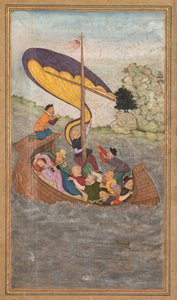 Jesus wird während eines Sturms auf dem See Genezareth geweckt, aus einem Mirat al-quds..., 1602-1604 von Unbekannt