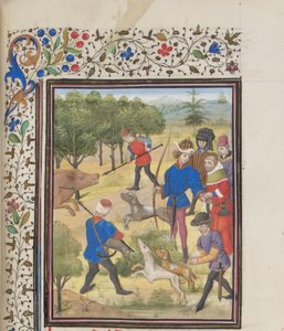 Johannes II. Komnenos, byzantinischer Kaiser auf der Jagd. Miniatur aus der Historia von Wilhelm von Tyrus, 1460er Jahre