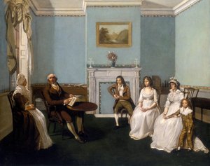 John Middleton mit seiner Familie in seinem Wohnzimmer, um 1796