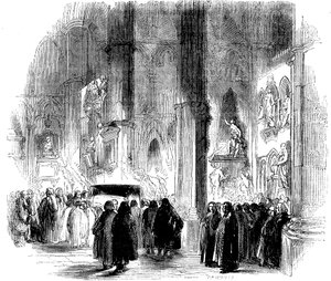 Joseph Addisons Fackelbeerdigung in der Westminster Abbey, 1719 ca. 1850