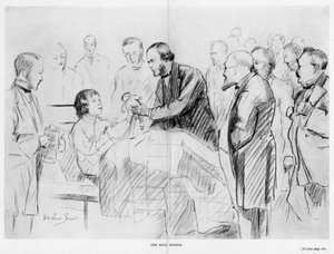 Joseph Lister, englischer Chirurg, bei seiner Visite im Glasgow Royal Infirmary, ca. 1867, 1927