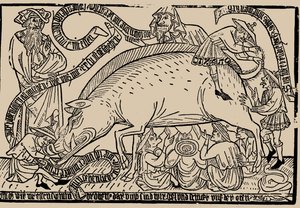 Judensau, ca. 1470 von Unbekannt