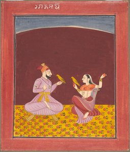 Kamod Raga der Dipak Raga Familie, Seite aus einer Ragamala-Serie, um 1750 von Unbekannt