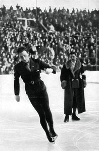 Karl Schäfer, österreichischer Eiskunstläufer, Olympische Winterspiele, Garmisch-Partenkirchen, Deutschland, 1936