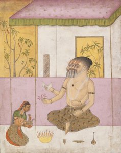 Khambhavati Ragini: Folio aus einer Ragamala-Serie (Girlande der musikalischen Modi), ca. 1675 von Unbekannt