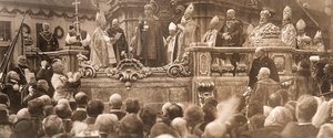 König Karl IV., der seinen Krönungseid in Budapest am 30. Dezember 1916 ablegt, 1916