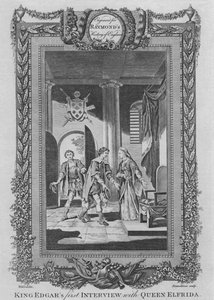 König Edgars erstes Interview mit Königin Elfrida, um 1787 von Unbekannt